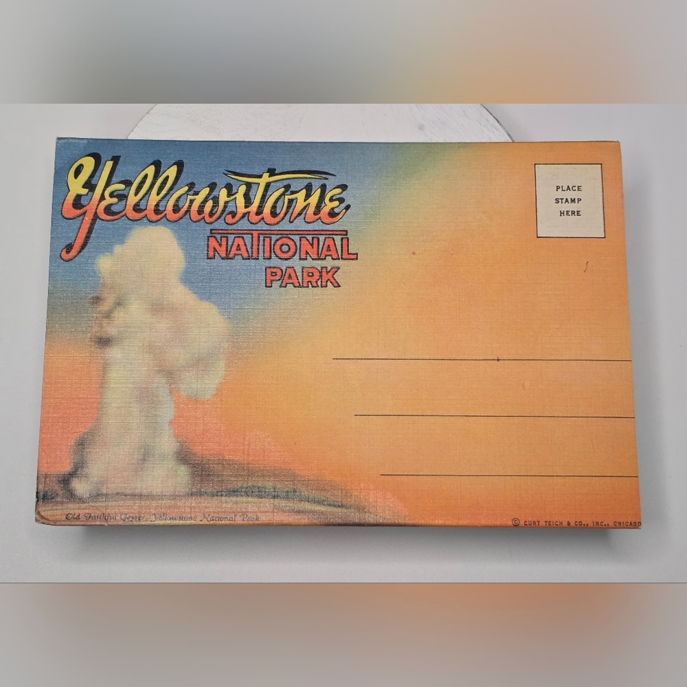Vintage Yellowstone National Park  Postcard Folder Curt Teich [ Read Details ]